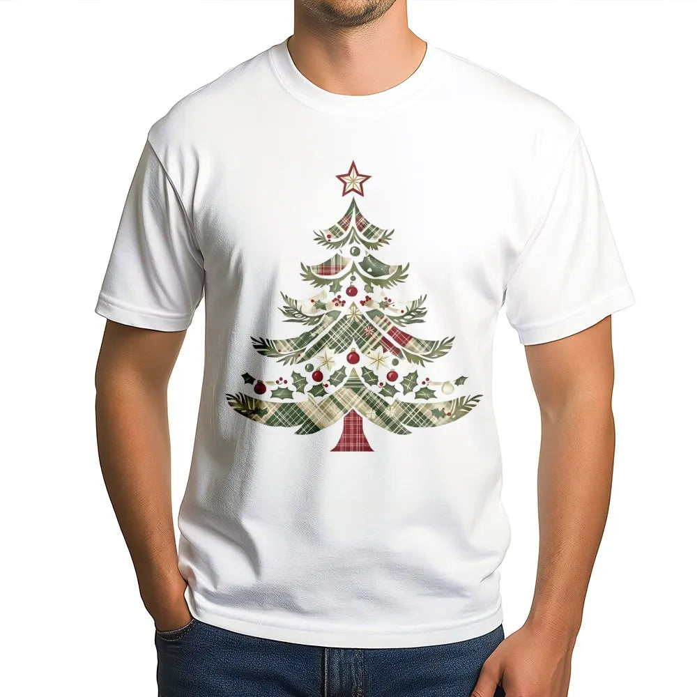 Vintage Buffalo Plaid Holiday Shirt, Rustic Plaid Christmas Tree T-Shirt, Comfy Festive Tree Graphic Tee, Adorable Winter Hol