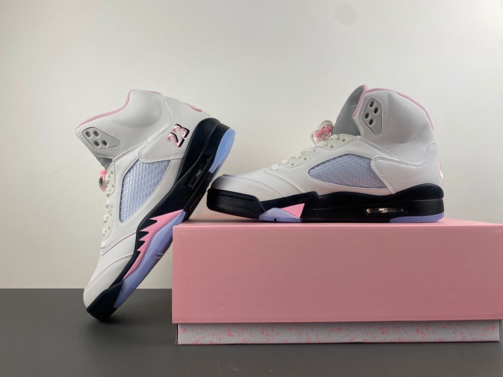 Low Top Sneakers, White Black Pink Colorway, Lace Up Design, Casual Gift for Sneaker Fans