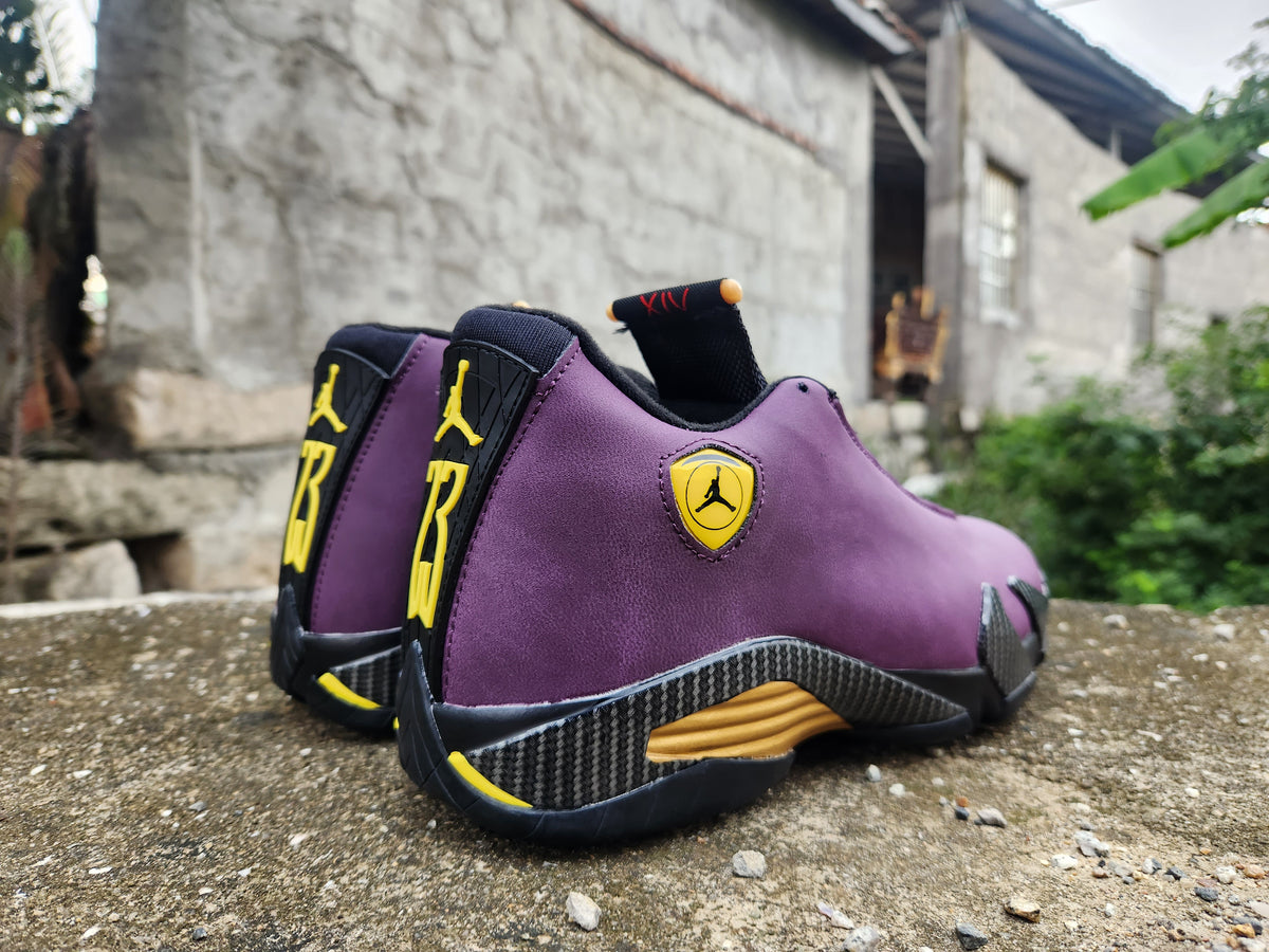 Mid Top Sneakers, Black Yellow Purple Colorway, Lace Up Design, Casual Gift for Sneaker Fans