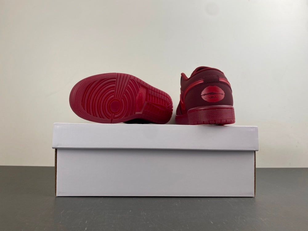 Low Top Sneakers, Red Colorway, Valentine Design, Lace Up Design, Casual Gift for Sneaker Fans