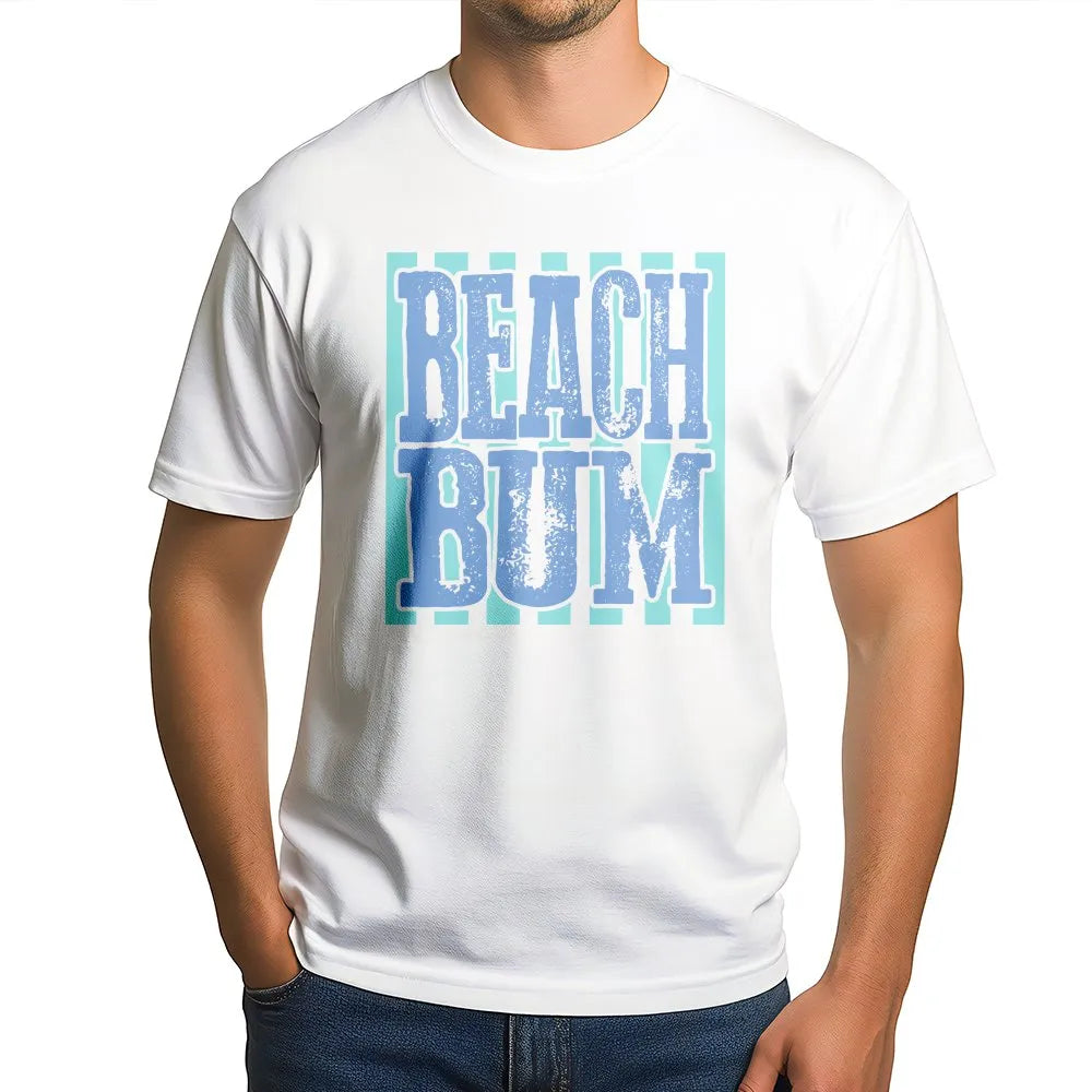 Beach Bum T-Shirt | Retro Summer Vibes Graphic Sweatshirt | Soft Cotton-Blend Pullover | Gift for Beach Lover