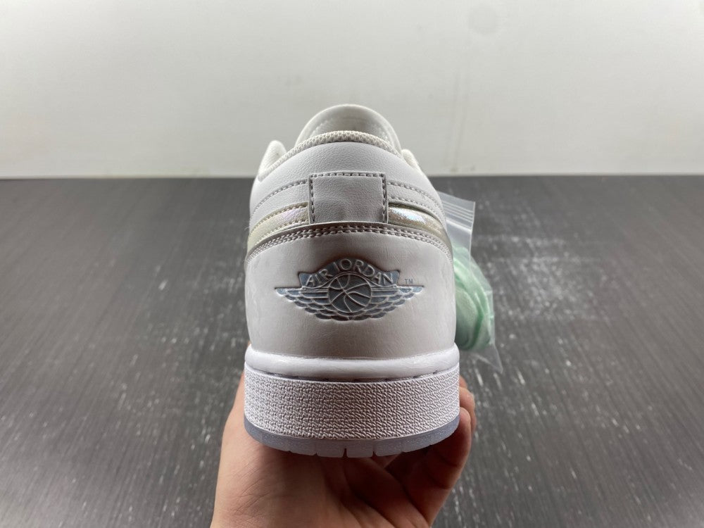 Low Top Sneakers, White Silver Colorway, Lace Up Design, Casual Gift for Sneaker Fans