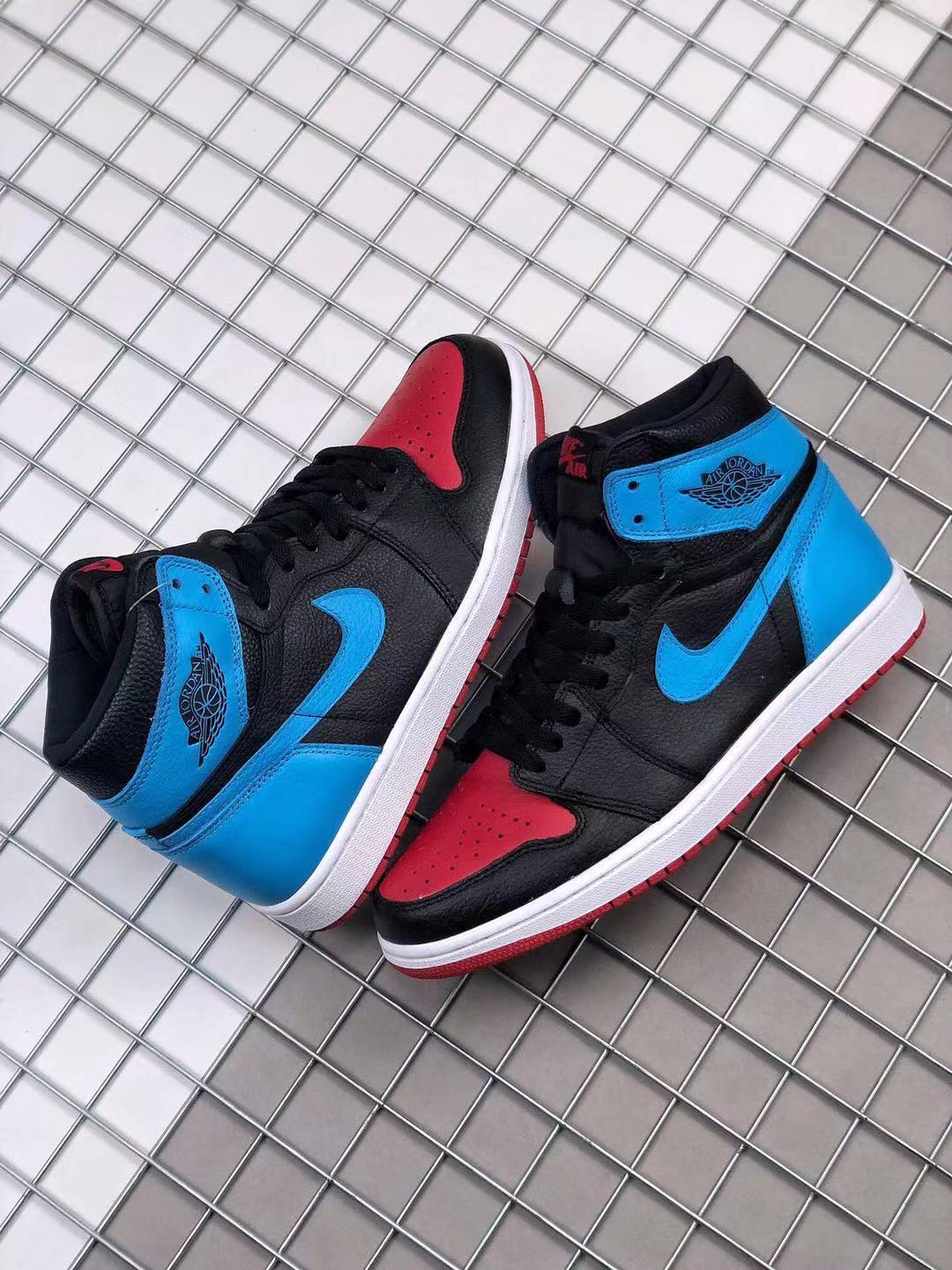 Sneakers, Blue Black Red Colorway, Lace Up Design, Casual Gift for Sneaker Fans