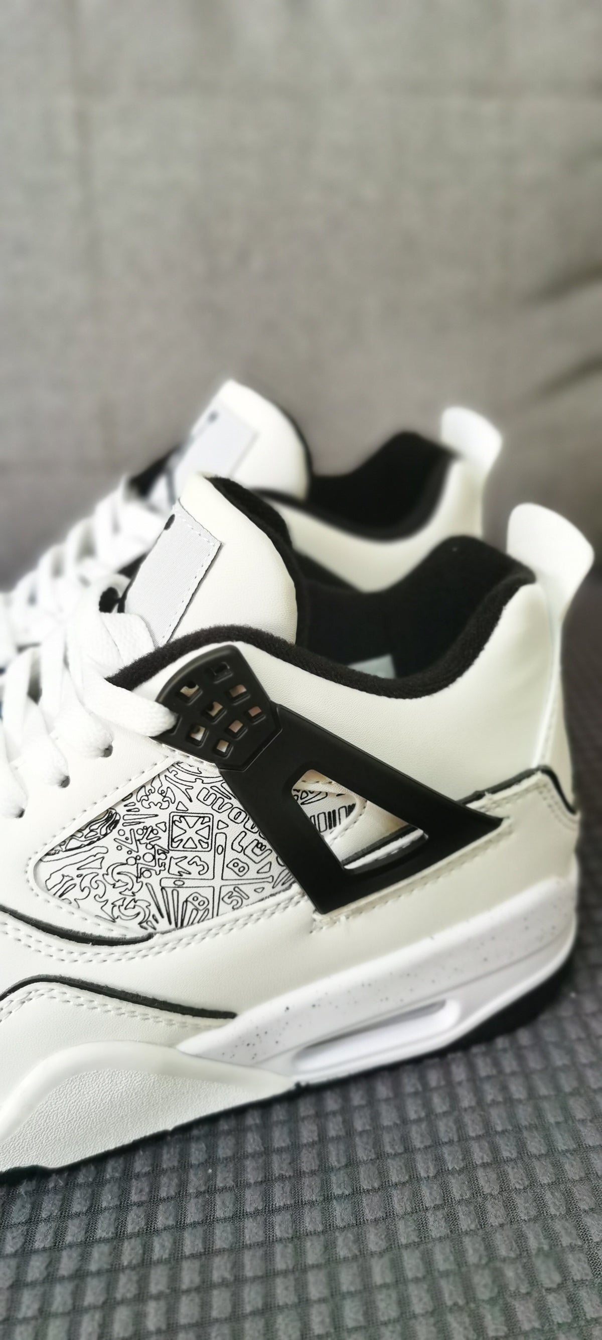Basketball Shoes, White Black Colorway, Lace Up Design, Casual Gift for Shoe Lovers