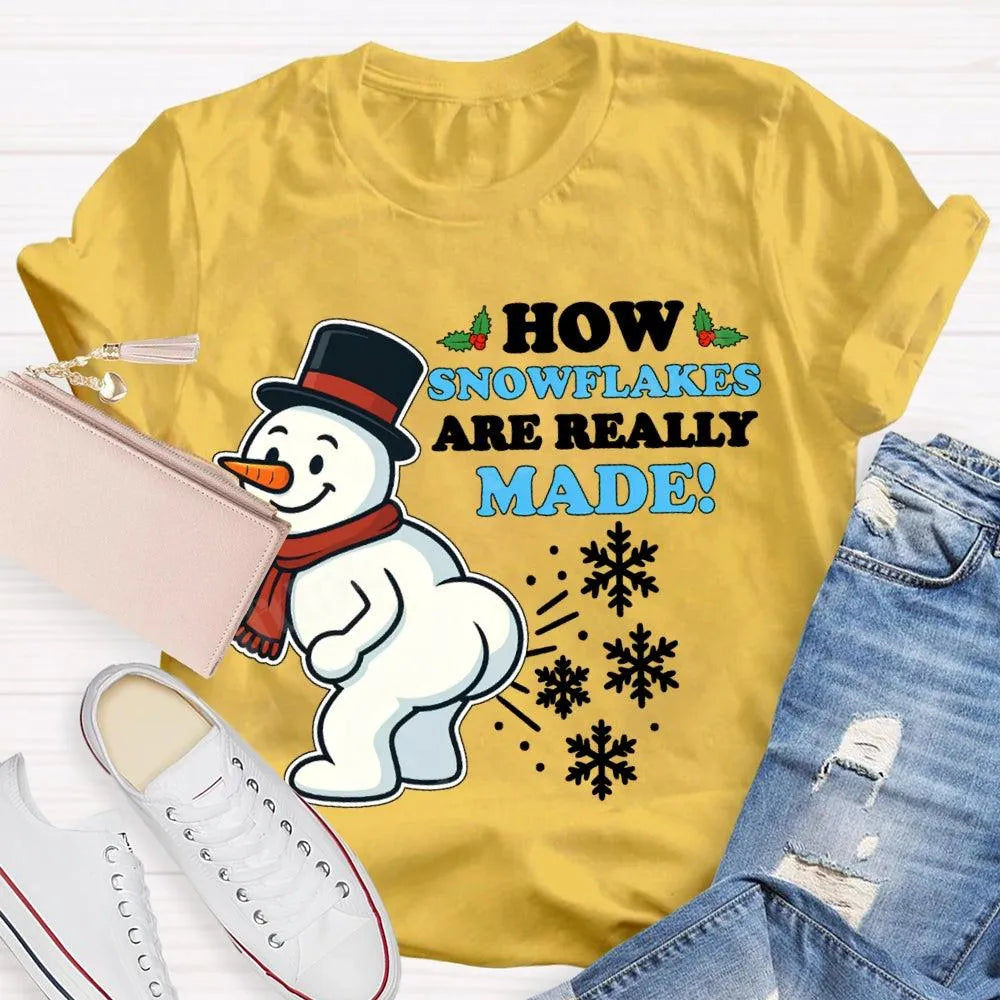 Festive Holiday Graphic Tee, Snowman Snowflake Christmas T-Shirt, Adorable Winter Snowman Shirt, Unisex Merry Christmas Tee, 