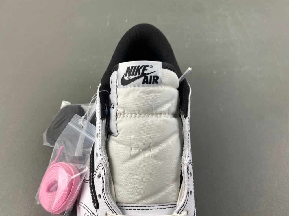 Low Top Sneakers, White Black Colorway, Leather Footwear, Reverse Hook Design, Lace Up Design, Casual Gift for Sneaker Fans