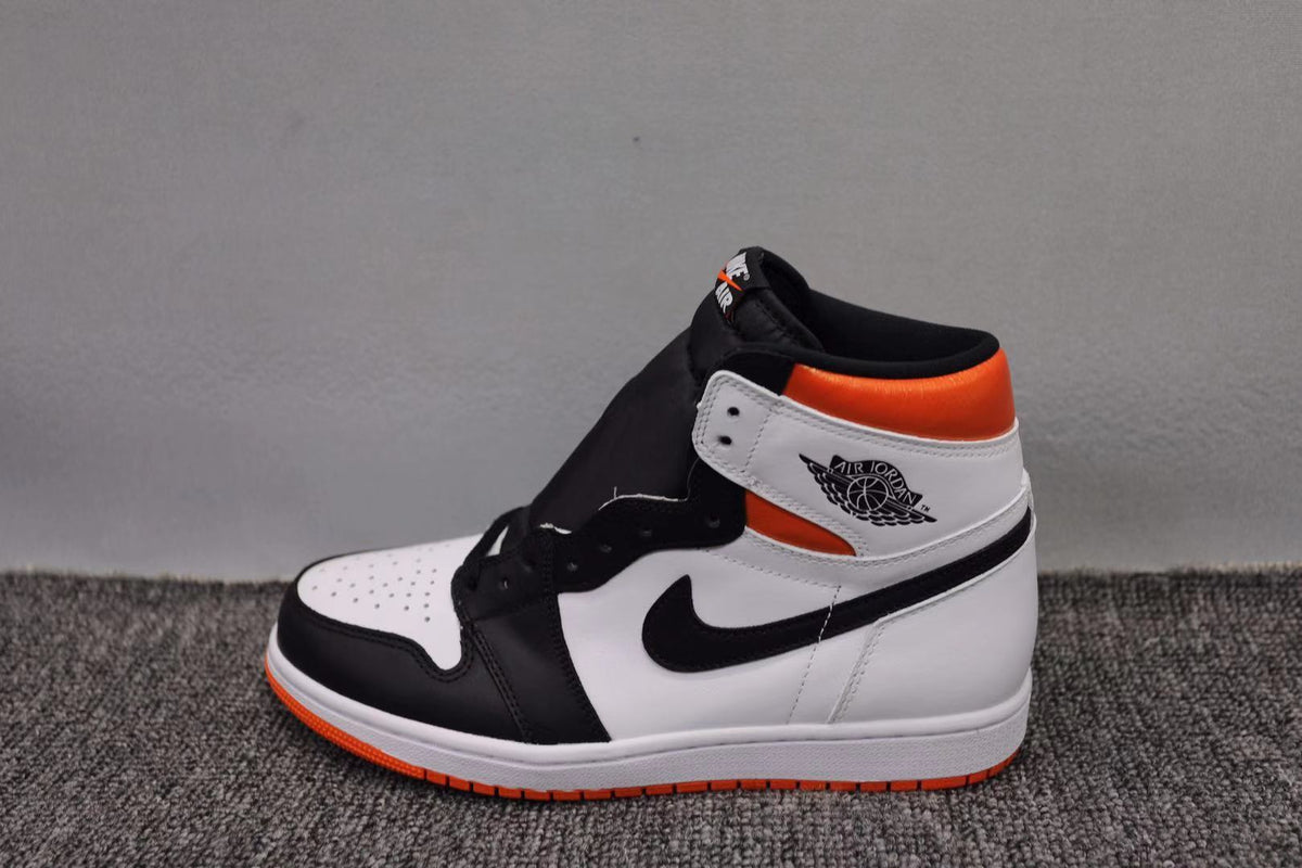 High Top Sneakers, Black White Orange Colorway, Lace Up Design, Casual Gift for Sneaker Fans