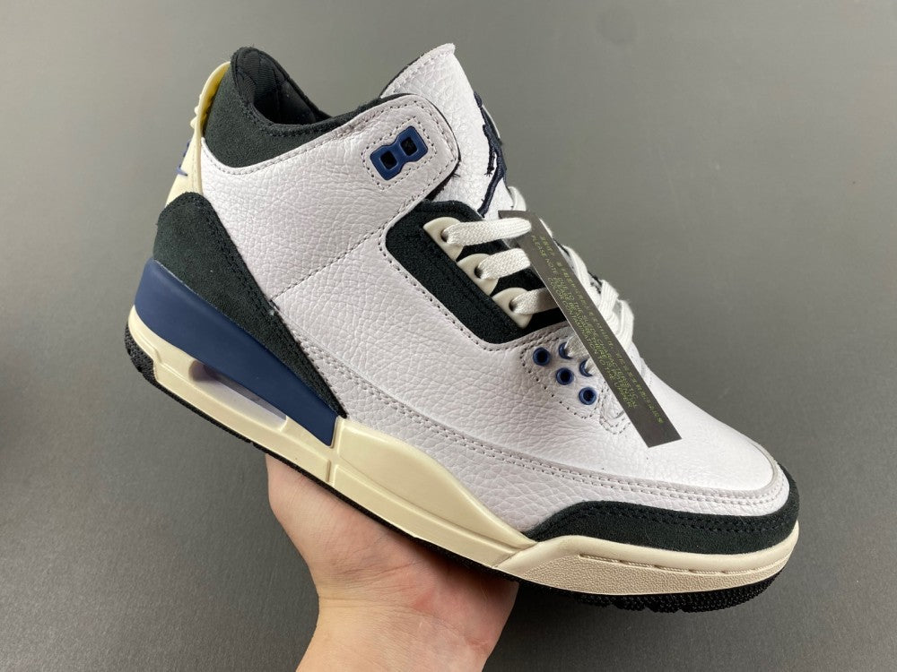 Low Top Sneakers, Blue White Black Colorway, Leather Footwear, Lace Up Design, Casual Gift for Sneaker Fans