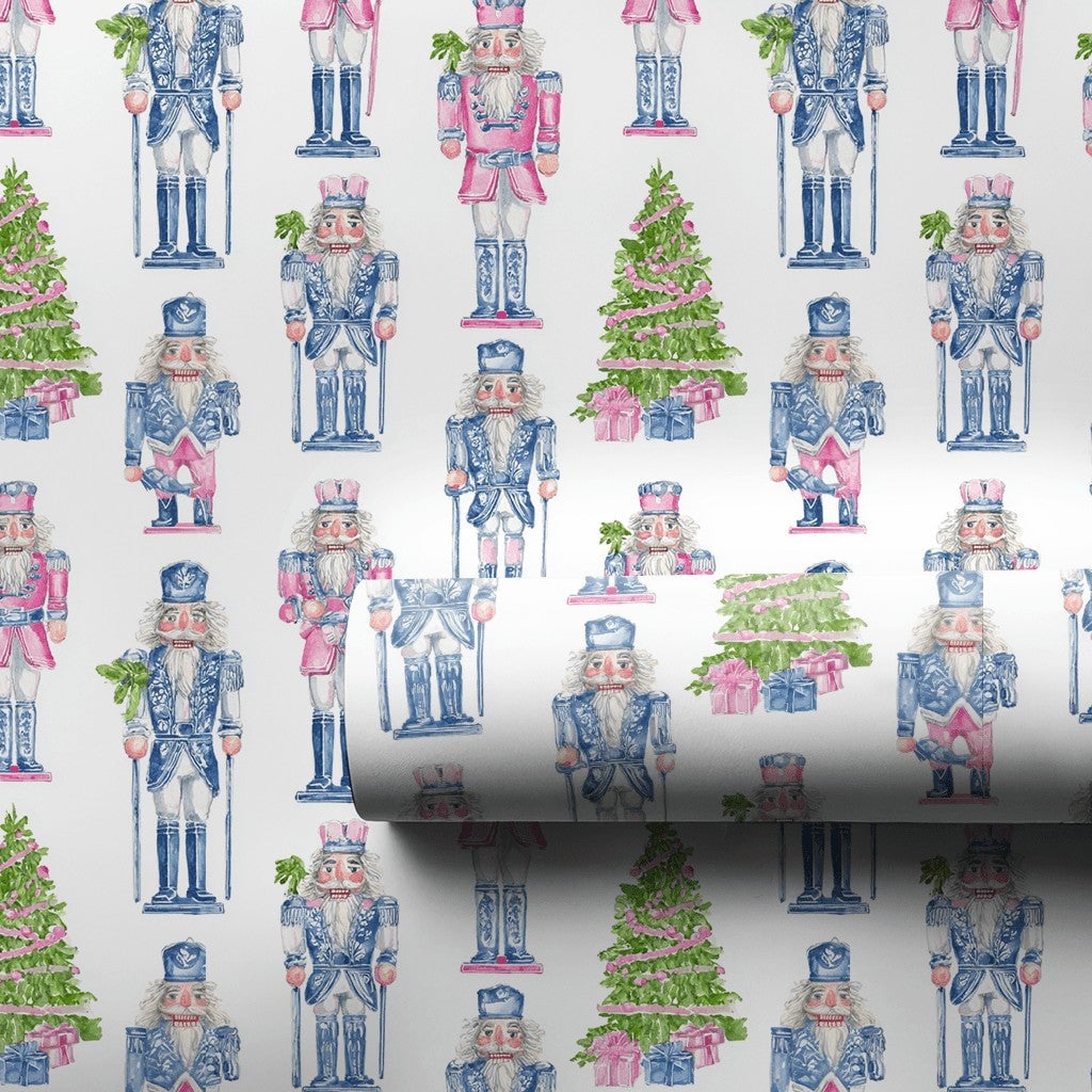 Watercolor Nutcracker Ballet Gift Wrap, Nutcracker Christmas Wrapping Paper, Festive Tree Holiday Wrapping Paper, Pastel Holi