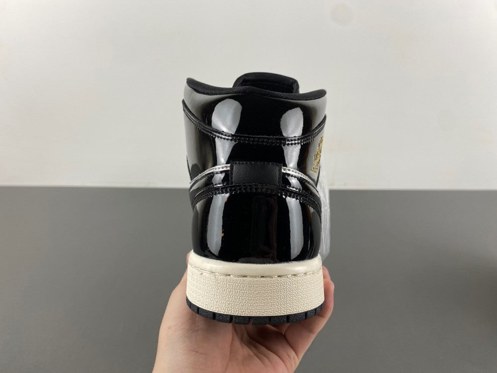 Mid Top Sneakers, Black Silver Gold Colorway, Lace Up Design, Casual Gift for Sneaker Fans
