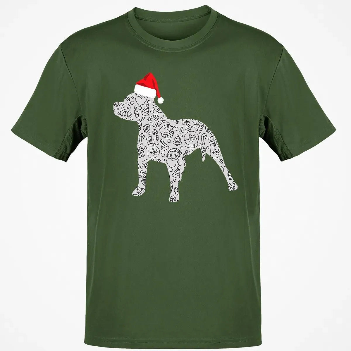 Festive Dog Lover Holiday Shirt, Pitbull Santa Hat Christmas T-Shirt, Adorable Xmas Pittie Graphic Tee, Winter Merry Christma