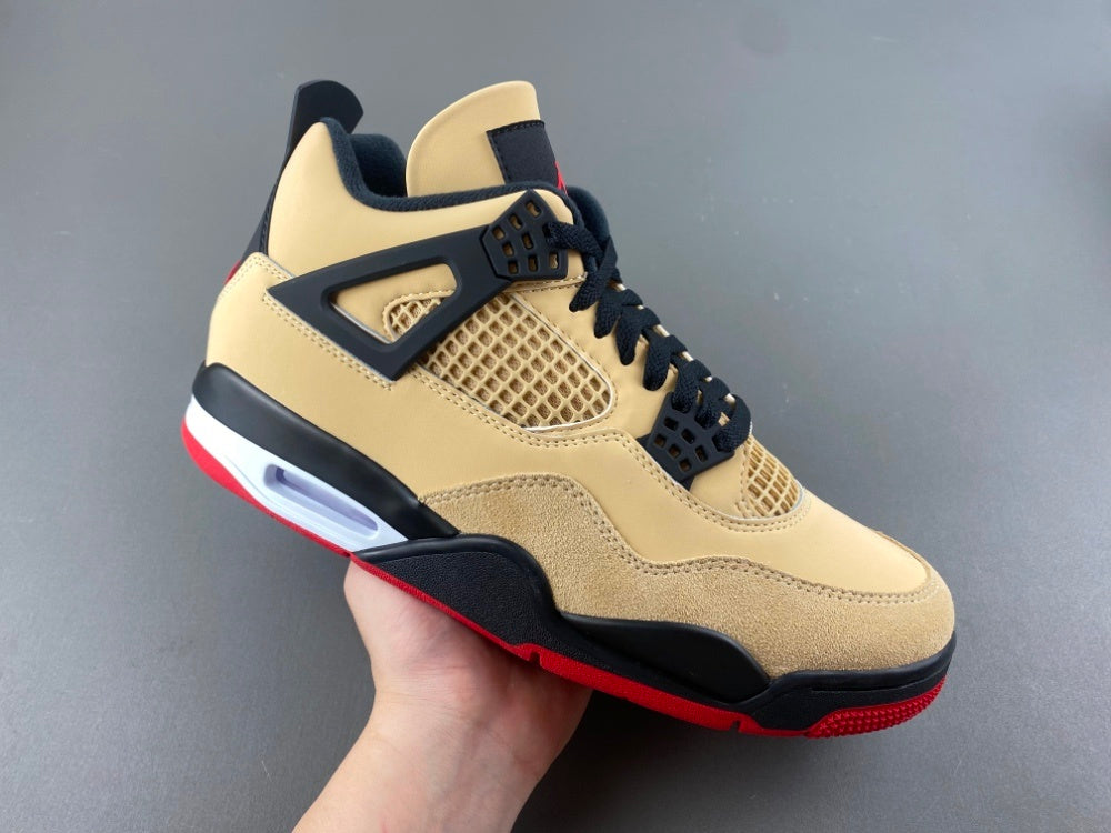 Retro Mid Top Sneakers, Black Red Yellow Colorway, Lace Up Design, Casual Gift for Sneaker Fans