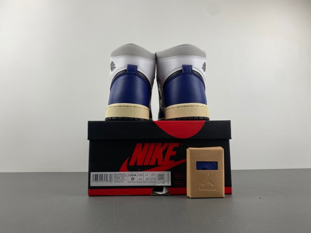 High Top Sneakers, Blue White Colorway, Lace Up Design, Casual Gift for Sneaker Fans