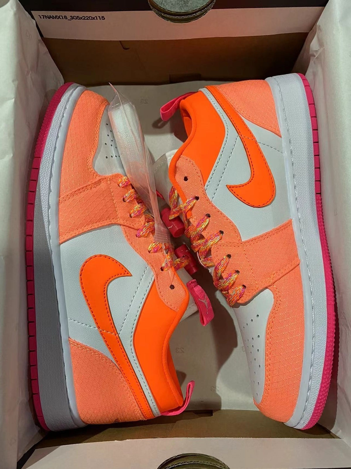Low Top Sneakers, Orange Colorway, Lace Up Design, Casual Gift for Sneaker Fans