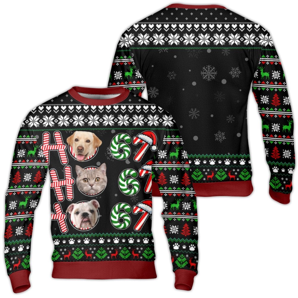 Personalized Dog Face Christmas Sweater, Custom Pet Photo Ugly Christmas Sweater, Custom Pet Holiday Sweater