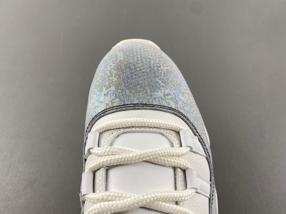 Low Top Sneakers, White Gray Colorway, Snake Pattern, Lace Up Design, Casual Gift for Sneaker Fans
