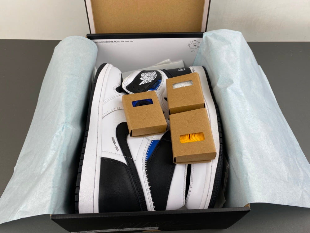 High Top Sneakers, Blue White Black Colorway, Lace Up Design, Casual Gift for Sneaker Fans