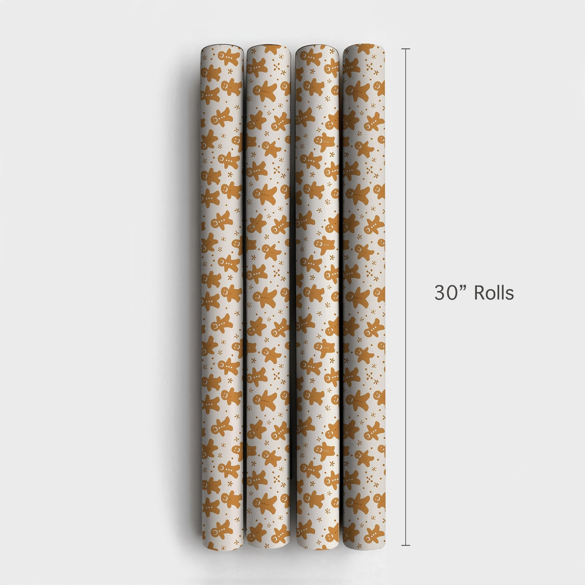 Holiday Cookie Pattern Gift Wrap Paper, Gingerbread Man Christmas Wrapping Paper, Adorable Winter Holiday Present Paper, Xmas