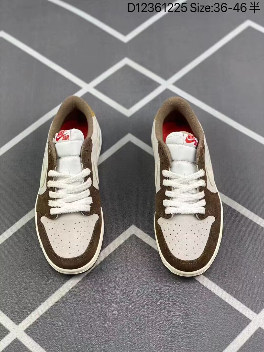 Low Top Sneakers, Brown White Colorway, Lace Up Design, Casual Gift for Sneaker Fans