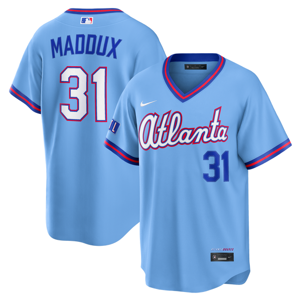 Atlanta Braves Greg Maddux Powder Blue 2026 City Connect Stadium Jersey