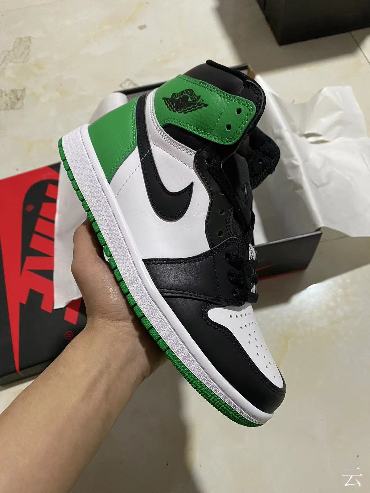 Retro High Top Sneakers, White Black Green Colorway, Lace Up Design, Casual Gift for Sneaker Fans
