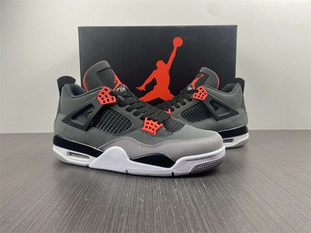 Sneakers, Carbon Gray Red Colorway, Lace Up Design, Casual Gift for Sneaker Fans