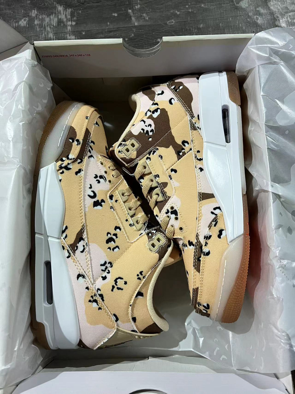 High Top Sneakers, Beige Black Colorway, Camouflage Pattern, Lace Up Design, Casual Gift for Sneaker Fans