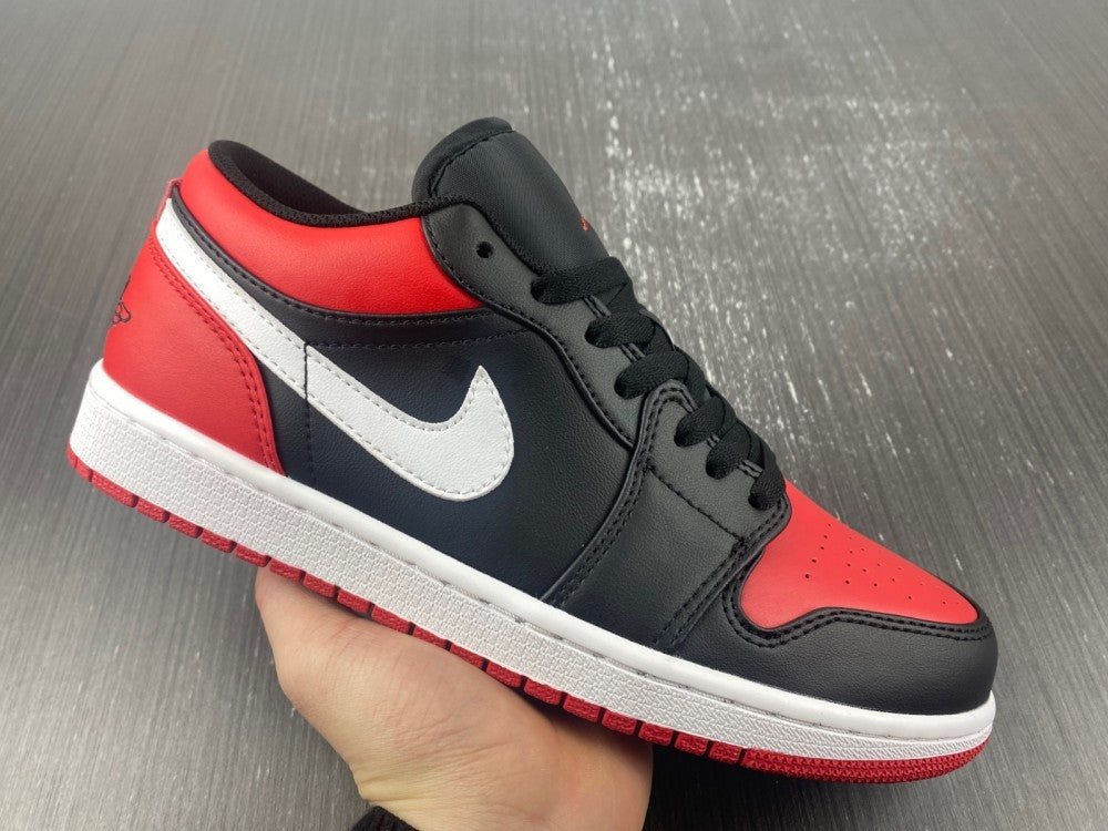 Low Top Sneakers, White Black Red Colorway, Lace Up Design, Casual Gift for Sneaker Fans