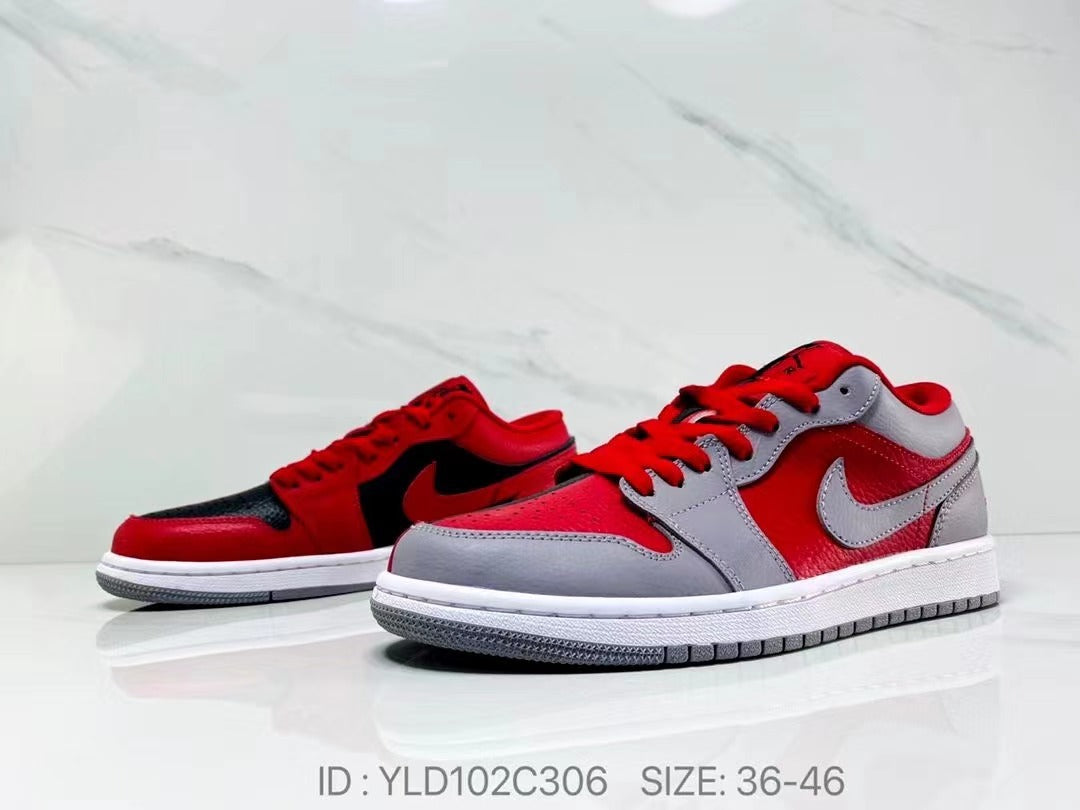 Low Top Sneakers, Black Red Colorway, Casual Gift for Sneaker Fans