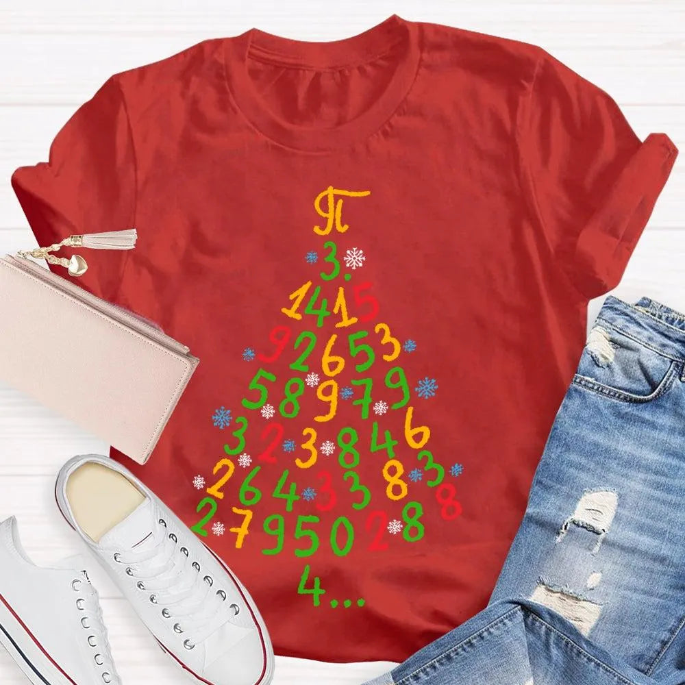 Festive Math Teacher T-Shirt, Christmas Tree Mathematics Shirt, Holiday Math Graphic Tee, Christmas School Shirt, Present for