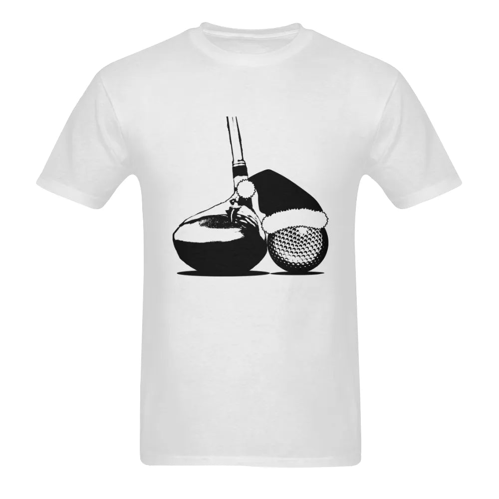 Christmas Golfing T-Shirt, Santa Hat Golf Ball Shirt, Holiday Golf Graphic Tee, Humorous Xmas Golfer Shirt, Golf Lover Sports