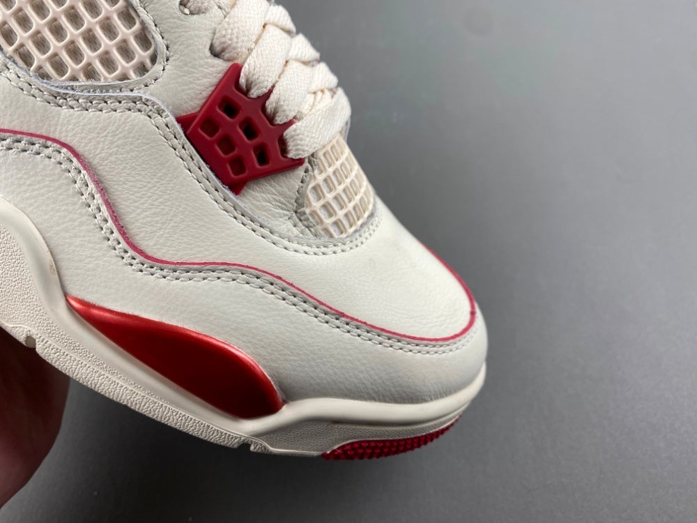 Low Top Sneakers, Off White Red Colorway, Valentine Design, Lace Up Design, Casual Gift for Sneaker Fans