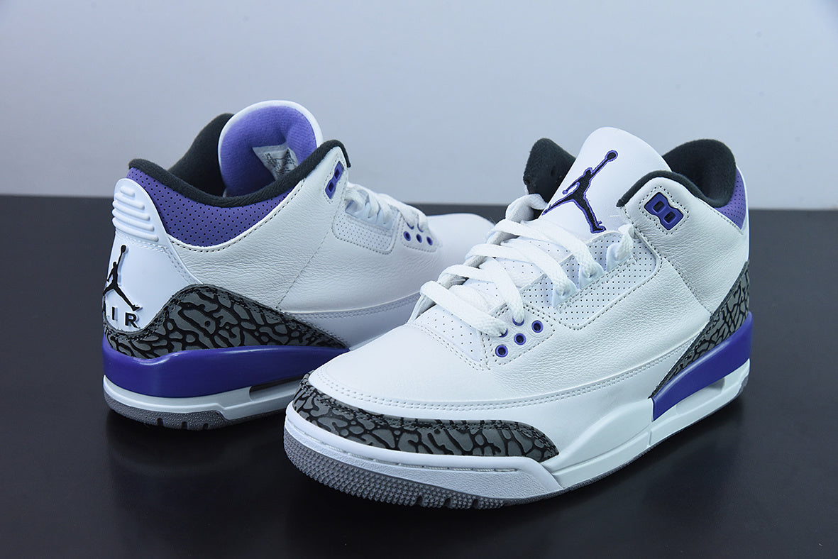 Retro Sneakers, White Purple Colorway, Lace Up Design, Casual Gift for Sneaker Fans