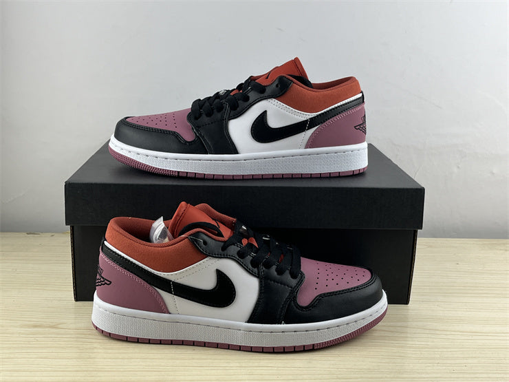 Low Top Sneakers, Burgundy Black White Colorway, Lace Up Design, Casual Gift for Sneaker Fans