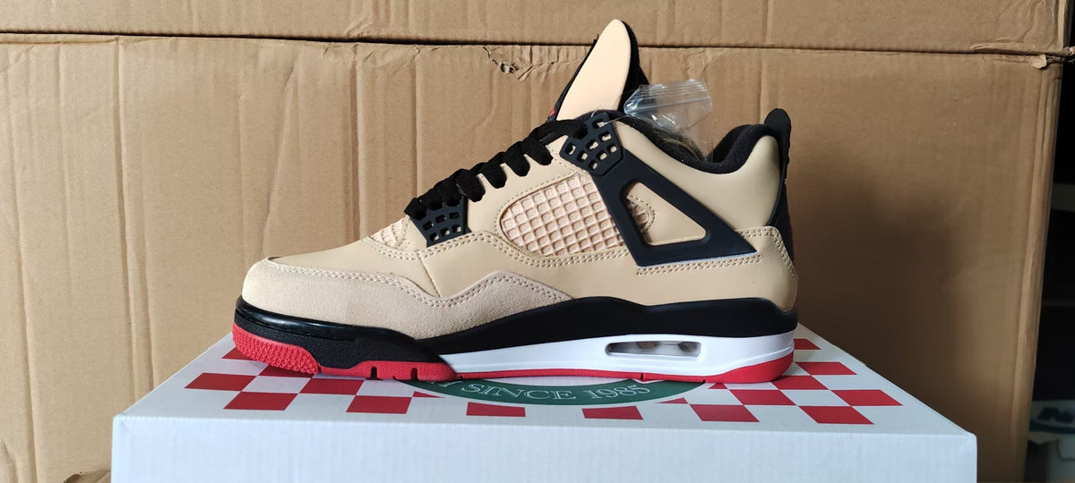 Mid Top Sneakers, Beige Black Colorway, Lace Up Design, Casual Gift for Sneaker Fans
