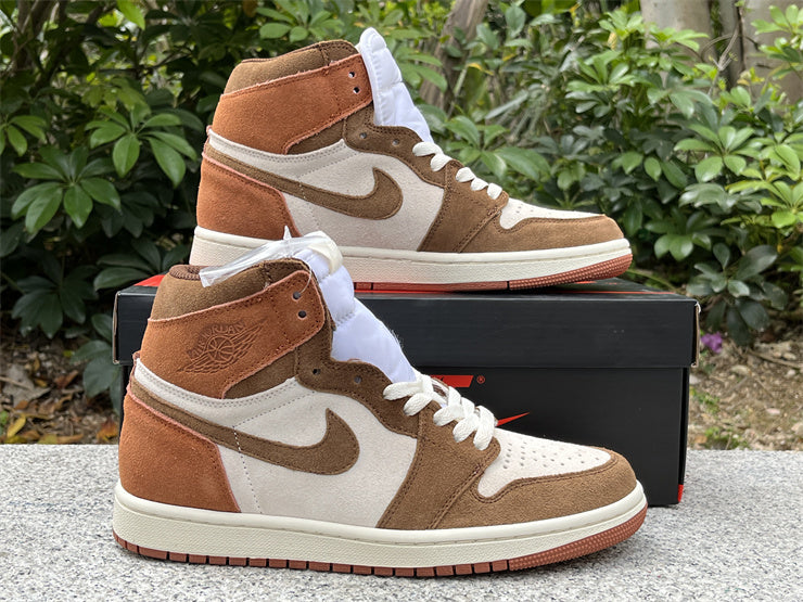 High Top Sneakers, White Brown Colorway, Lace Up Design, Casual Gift for Sneaker Fans