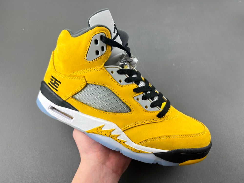 High Top Sneakers, Yellow White Colorway, Leather Footwear, Lace Up Design, Casual Gift for Sneaker Fans