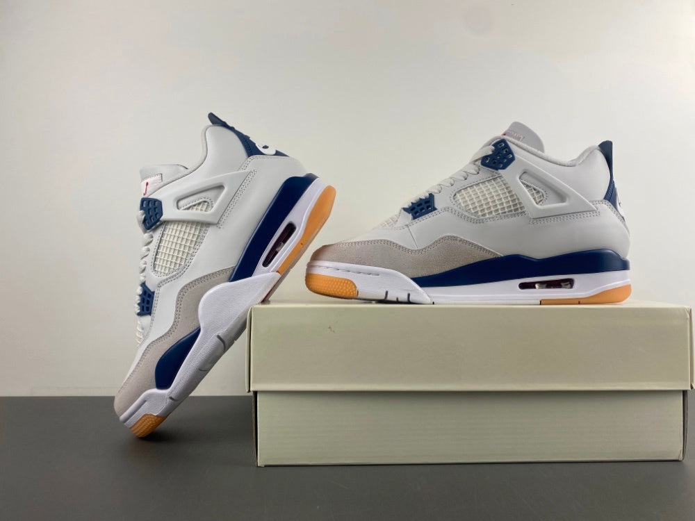 Low Top Sneakers, Blue White Gray Navy Colorway, Lace Up Design, Casual Gift for Sneaker Fans