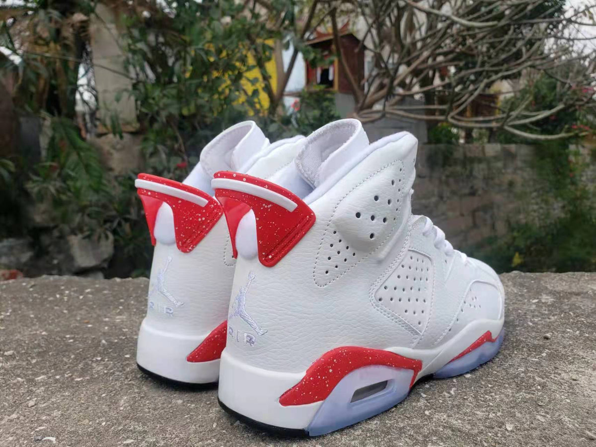 Sneakers, White Red Colorway, Lace Up Design, Casual Gift for Sneaker Fans