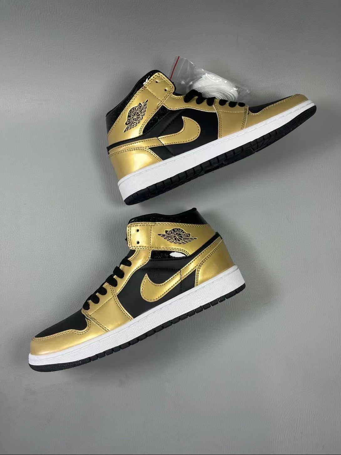 High Top Sneakers, Gold Colorway, Lace Up Design, Casual Gift for Sneaker Fans
