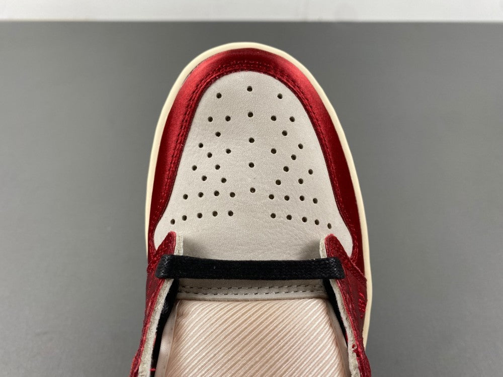 Low Top Sneakers, Red Black Beige Colorway, Lace Up Design, Casual Gift for Sneaker Fans