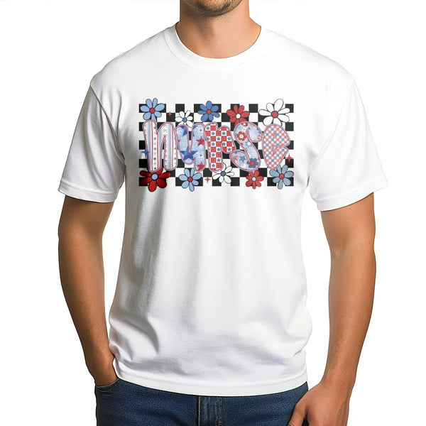 Patriotic Nurse T-Shirt | USA Flag Floral Graphic | Soft Cotton Blend Sweatshirt | 4th of July Gift for Nurse