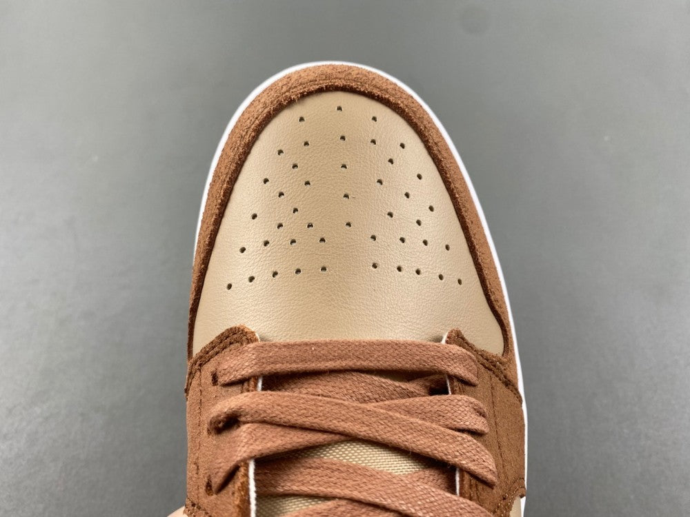 Low Top Sneakers, White Brown Colorway, Lace Up Design, Casual Gift for Sneaker Fans