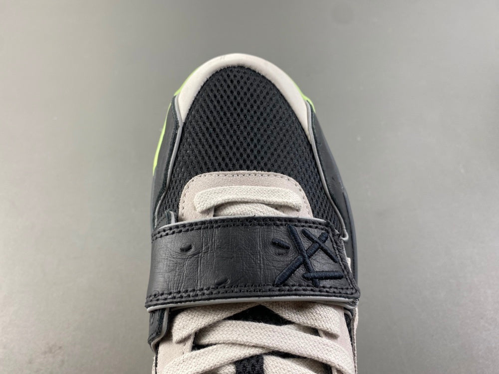 Low Top Sneakers, Neon Green Black Gray Colorway, Lace Up Design, Casual Gift for Sneaker Fans