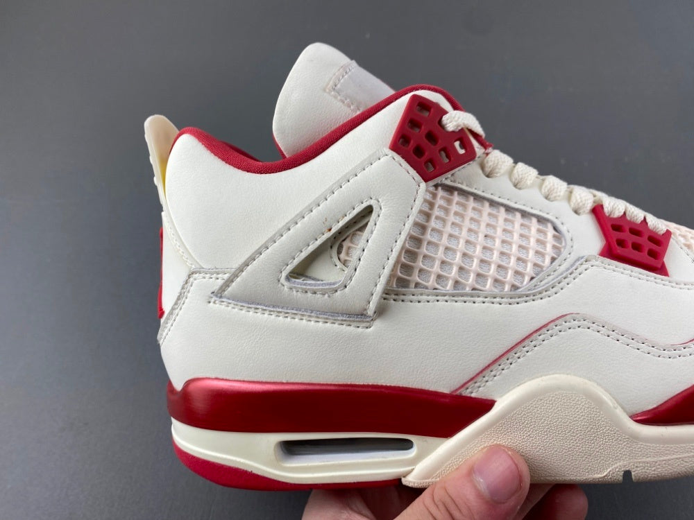 Low Top Sneakers, Off White Red Colorway, Leather Footwear, Lace Up Design, Casual Gift for Sneaker Fans