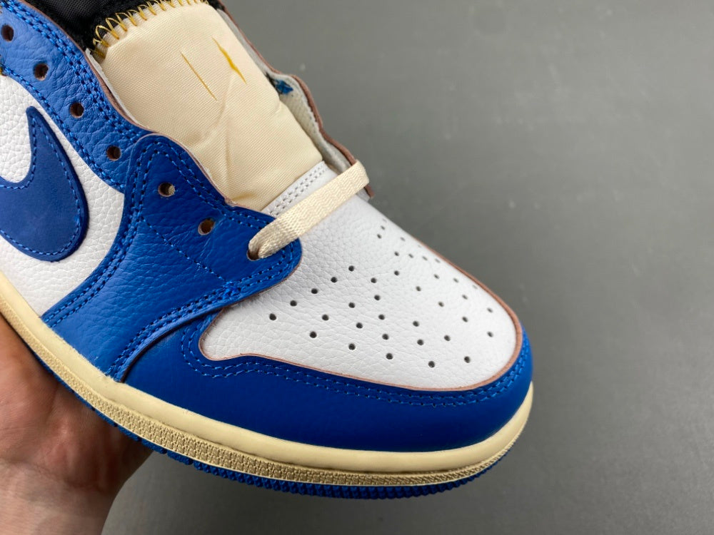 Low Top Sneakers, Blue White Yellow Colorway, Lace Up Design, Casual Gift for Sneaker Fans