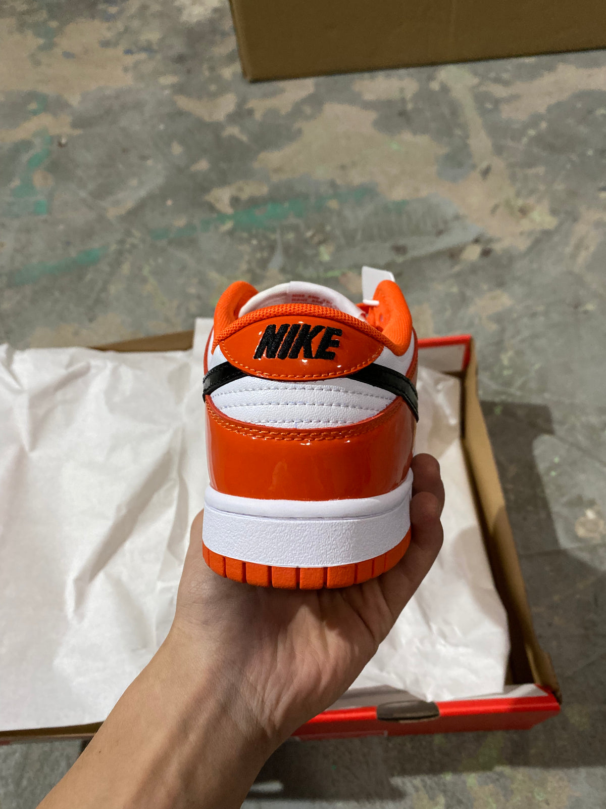Low Top Skate Shoes, White Black Orange Colorway, Lace Up Design, Casual Gift for Shoe Lovers