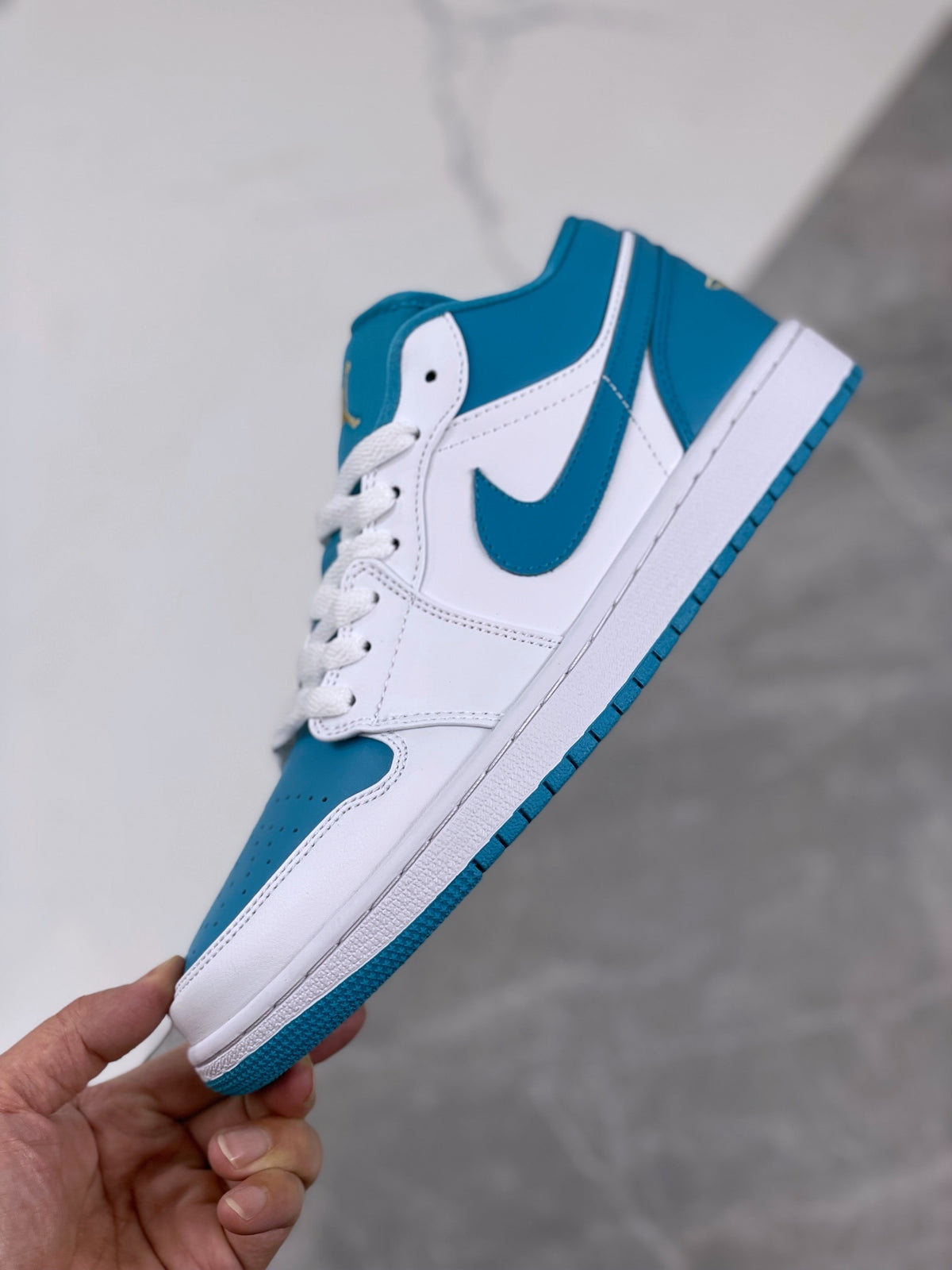 Low Top Sneakers, Blue White Colorway, Lace Up Design, Casual Gift for Sneaker Fans