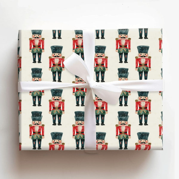 Ballet Soldier Holiday Gift Wrap, Nutcracker Christmas Wrapping Paper, Watercolor Traditional Wrapping Paper, Festive Gift Wr