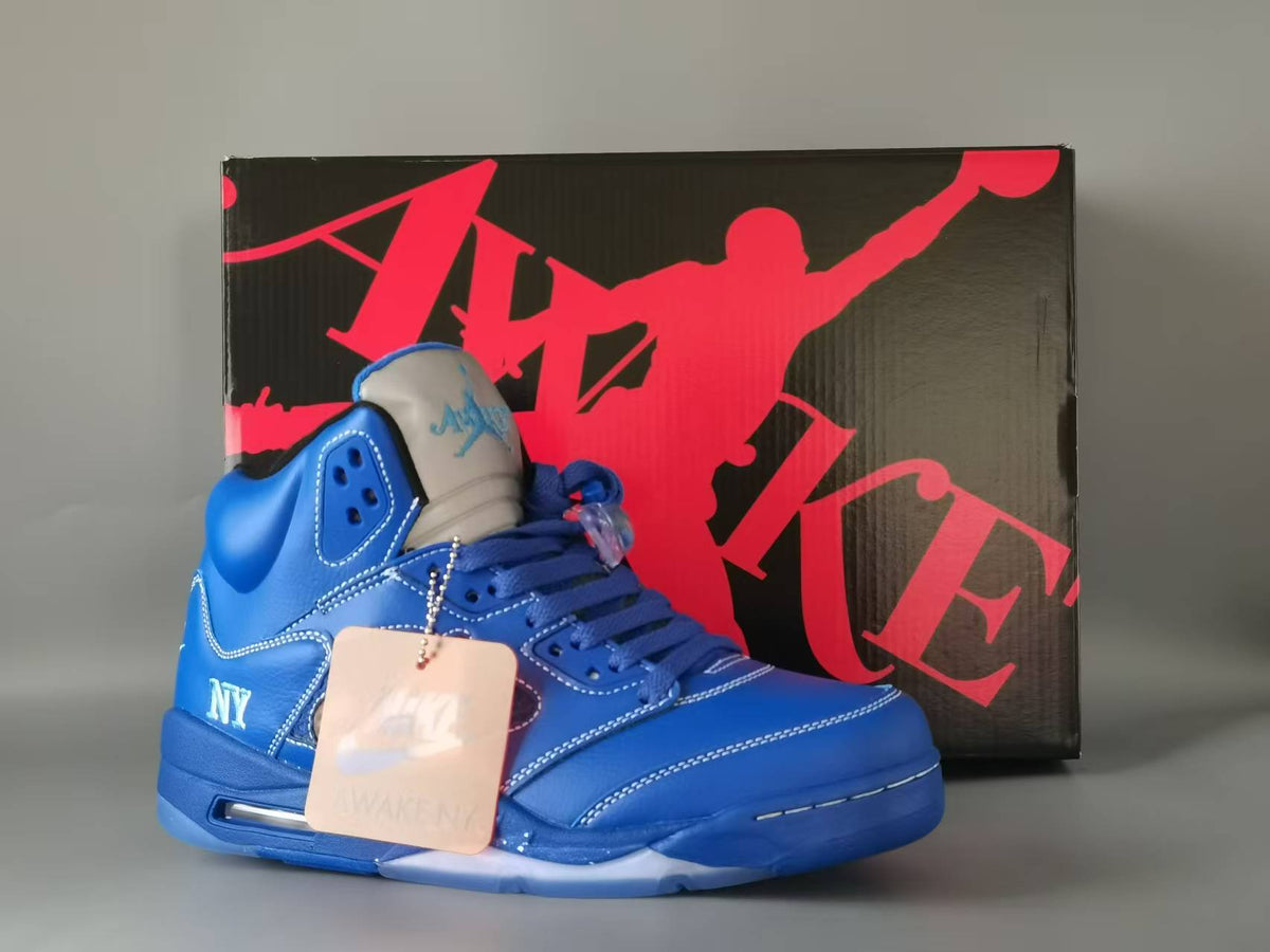 High Top Sneakers, Blue Colorway, Lace Up Design, Casual Gift for Sneaker Fans